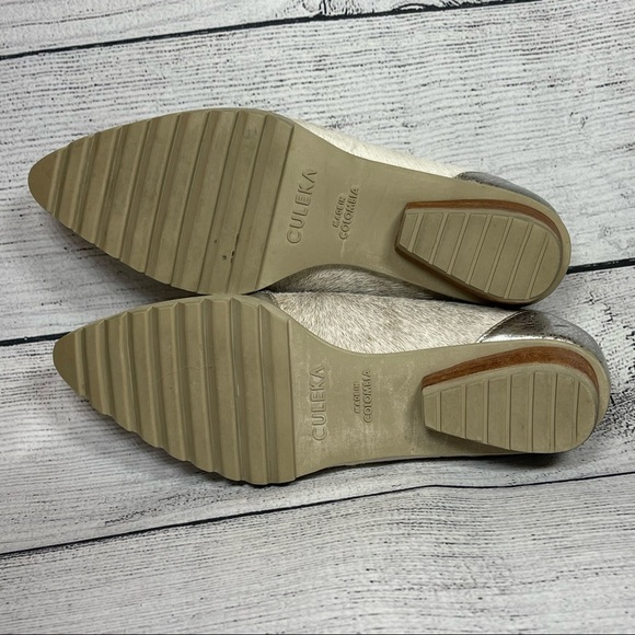 Culeka Handmade Calf Hair & Metallic Leather Tassel Loafers Sz 7.5 - Picture 7 of 9